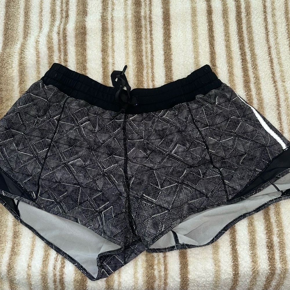 lululemon athletica Black Patterned Athletic Shorts